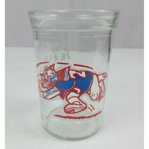 Vtg 1991 Welch's Jelly Juice Glass Tom & Jerry Playing Football Turner 4" Tall
